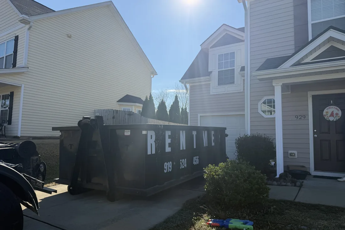 Waste On Wheels dumpster at a property in Pitt County, NC